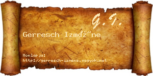 Gerresch Izméne névjegykártya